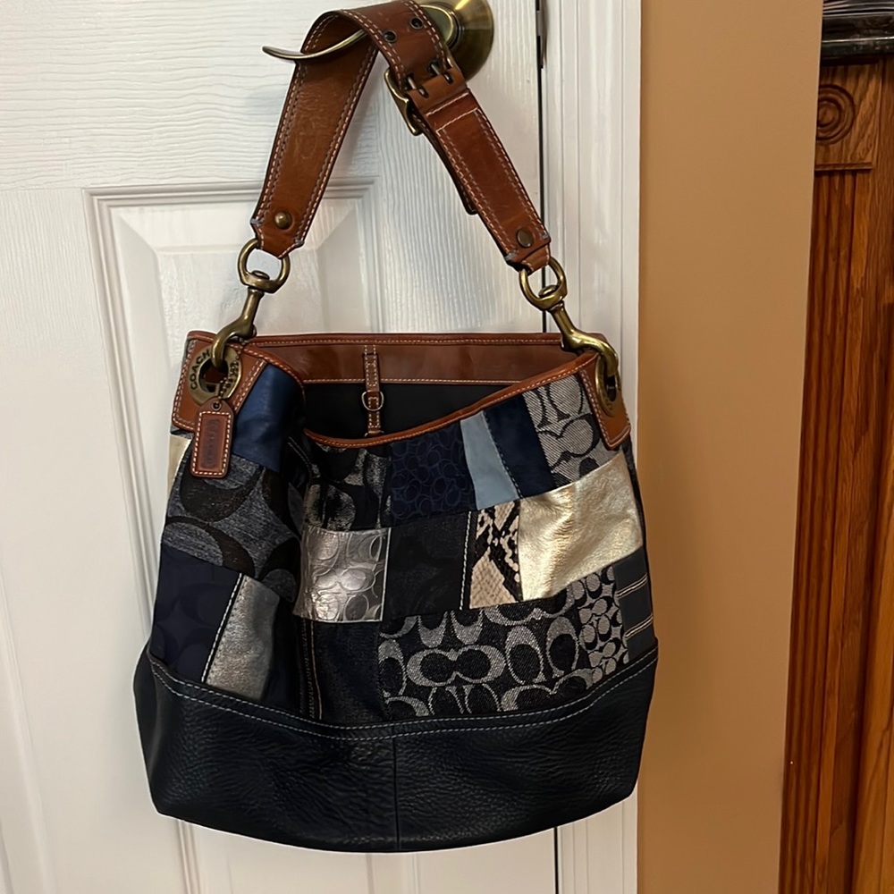 Coach multi pattern NAVY shoulder bag